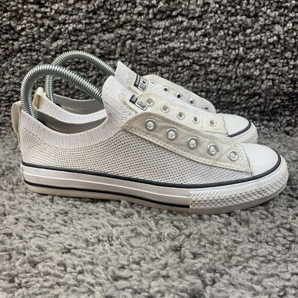 Converse Chuck Taylor Slip Low Top White Knit Junior 4 Sneakers 665411F - Picture 3 of 8